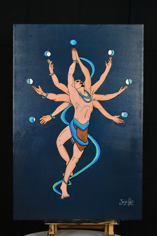 Reaching for the Moon Original Painting 20"x30"-Jorge Henriquez Art