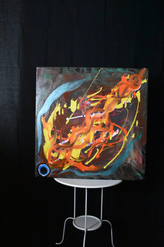 30" x 30" Painting Evil Eye-Jorge Henriquez Art