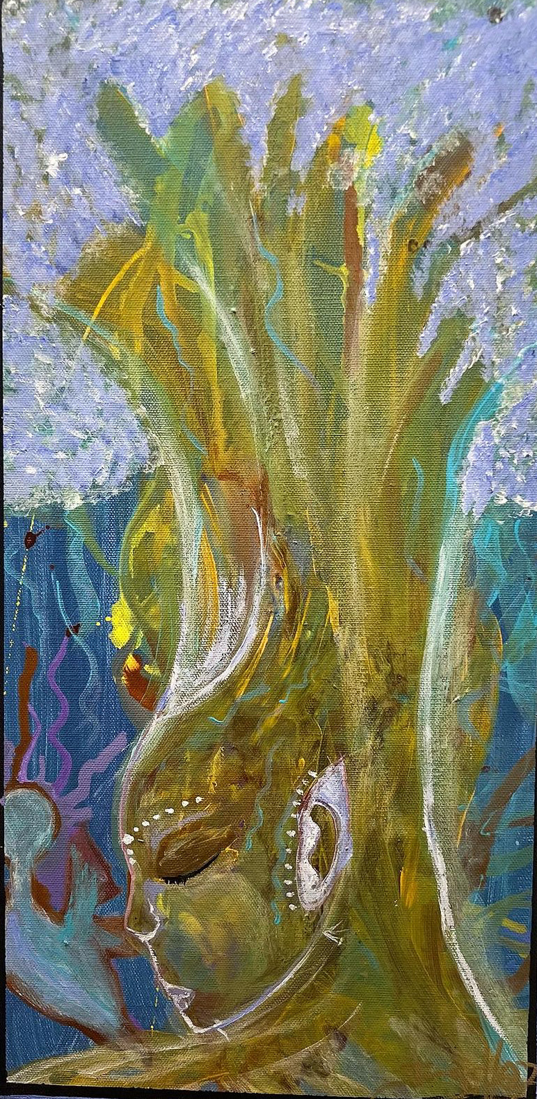 10"x20" Original Painting - Purple-Jorge Henriquez Art