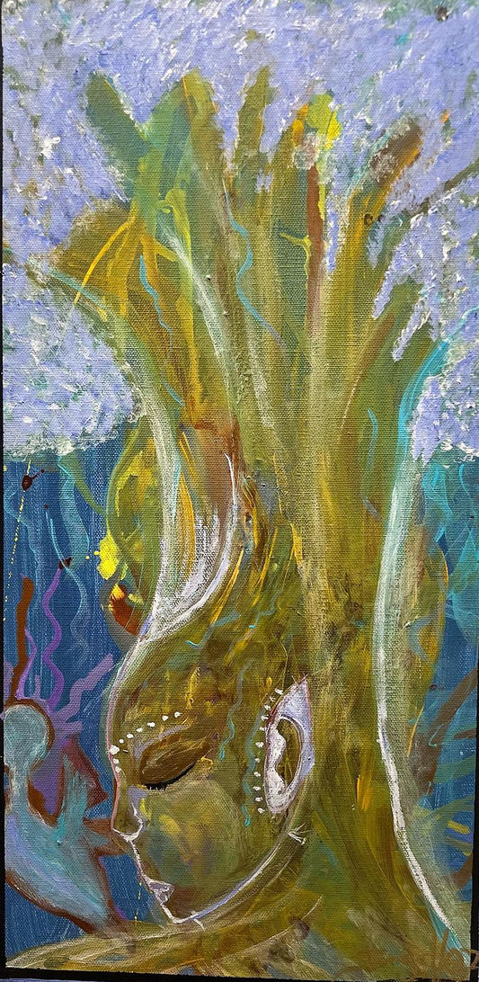 10"x20" Original Painting - Purple-Jorge Henriquez Art