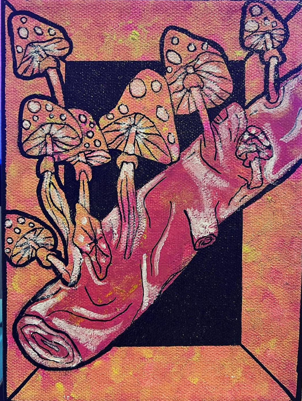 6"x8" Mushroom Painting-Jorge Henriquez Art
