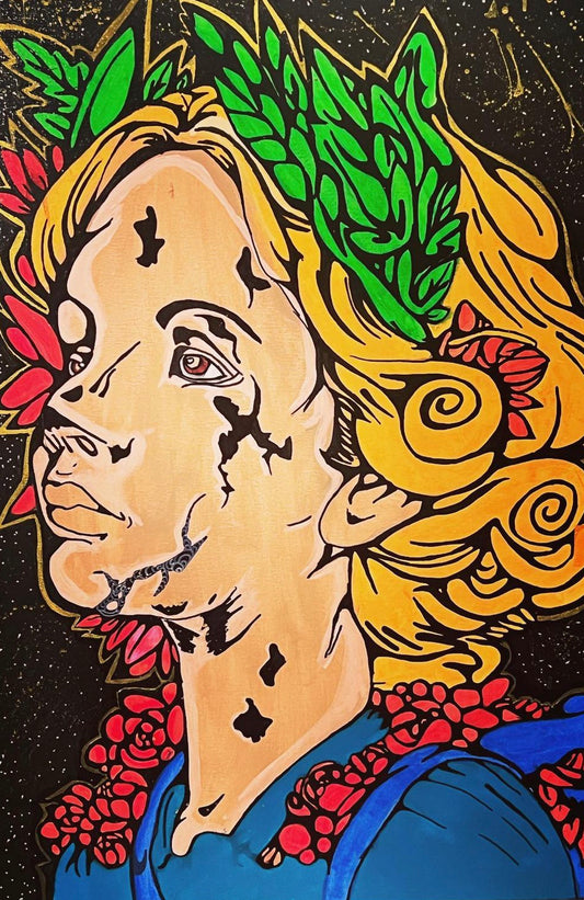 24" x 36" Painting Greta-Jorge Henriquez Art