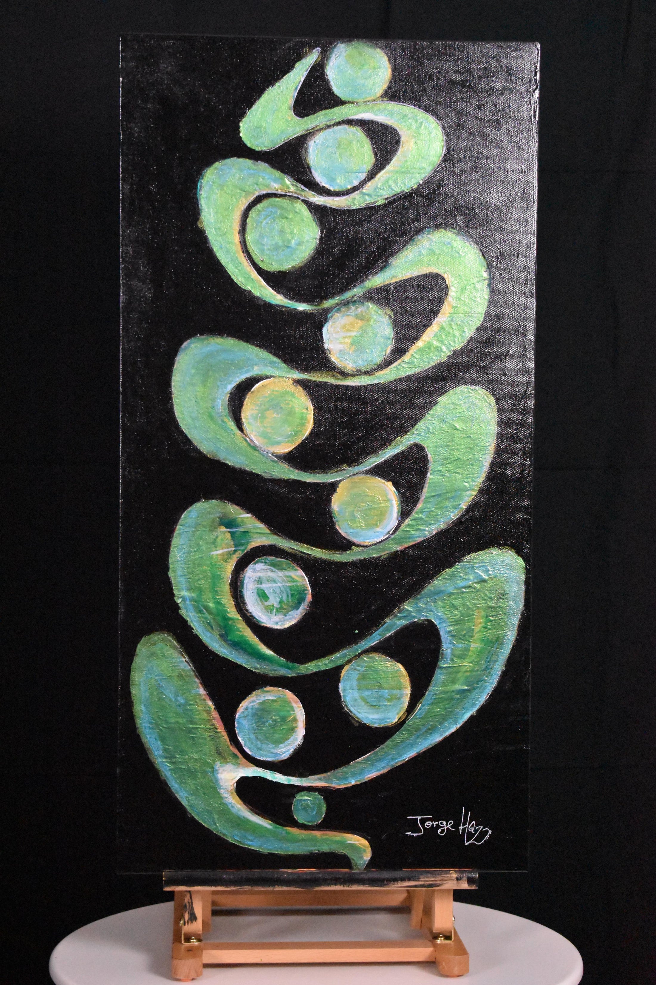 15" x 30" Painting Synesthesia #2-Jorge Henriquez Art