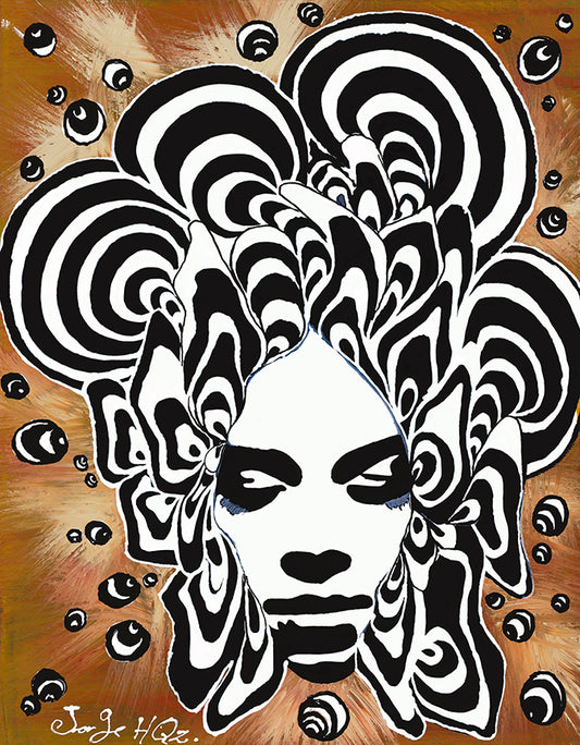 11" x 14" Painting Cara 3 El Principito Moreno-Jorge Henriquez Art