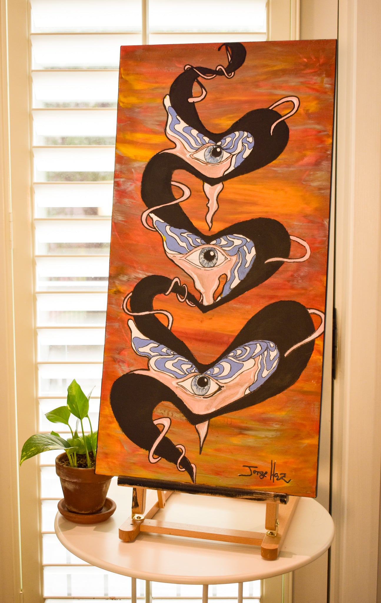 15" x 30" Painting Third Eye-Jorge Henriquez Art