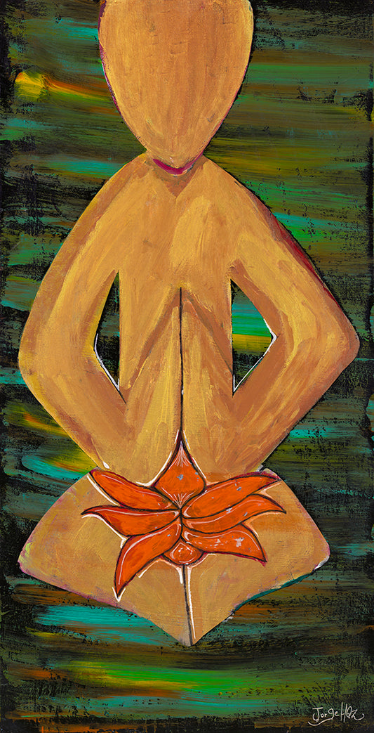 14" x 24" Painting La Dicha Bliss-Jorge Henriquez Art