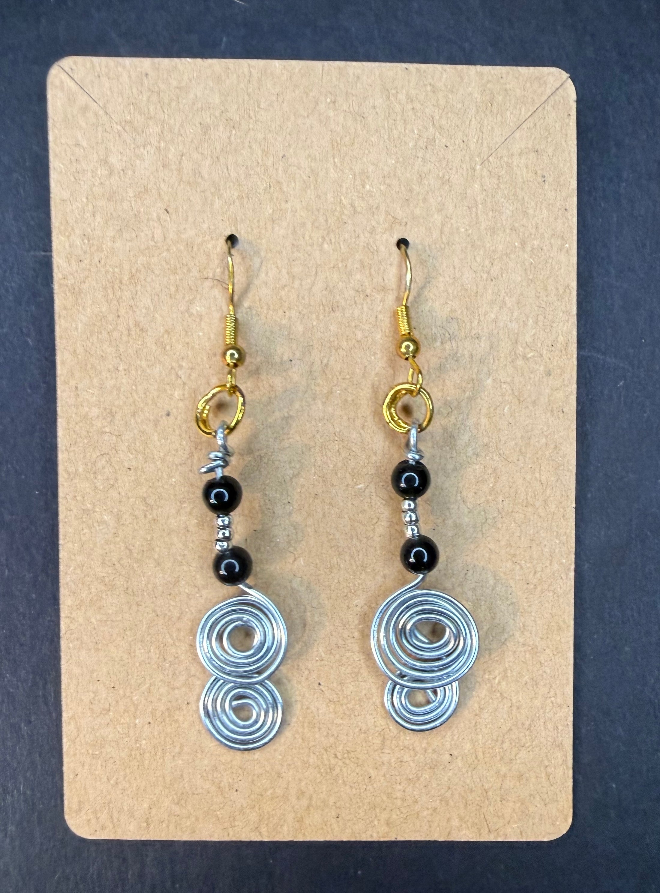 Black and Swirl Earrings