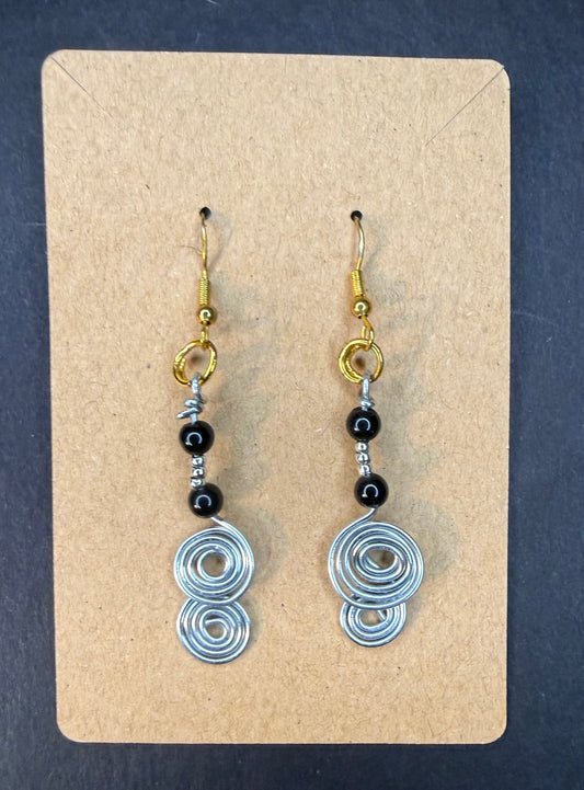 Black and Swirl Earrings