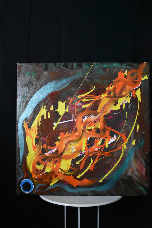 30" x 30" Painting Evil Eye-Jorge Henriquez Art