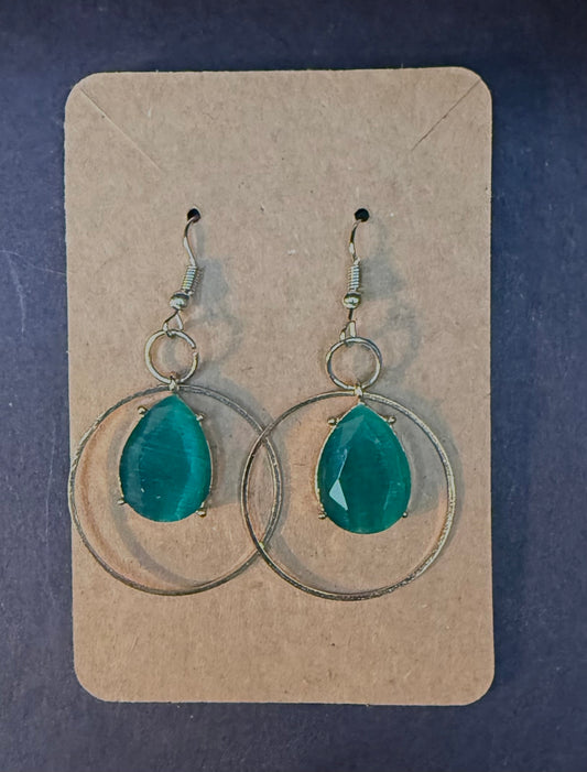 Green Drop Earrings