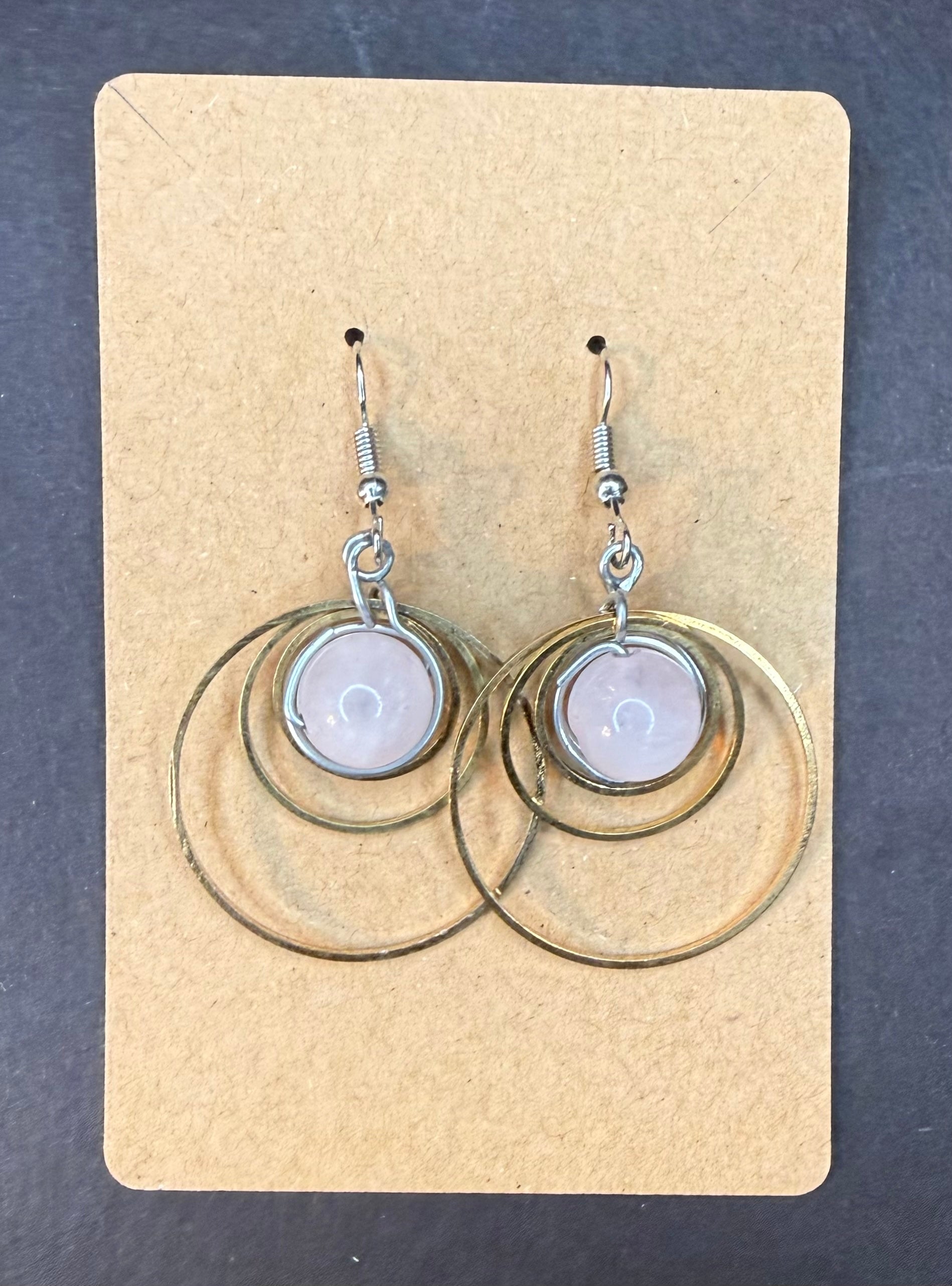 Pink and Gold Earrings