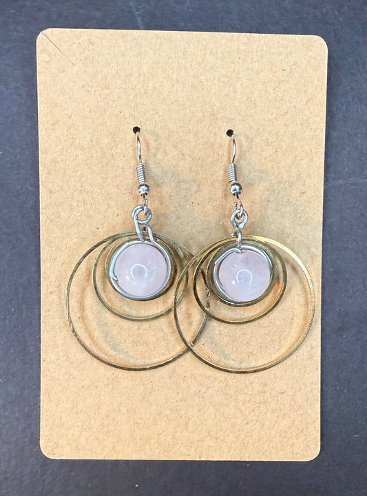 Pink and Gold Earrings