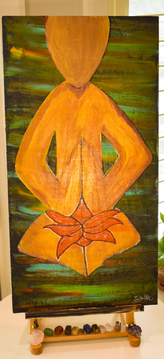 14" x 24" Painting La Dicha Bliss-Jorge Henriquez Art