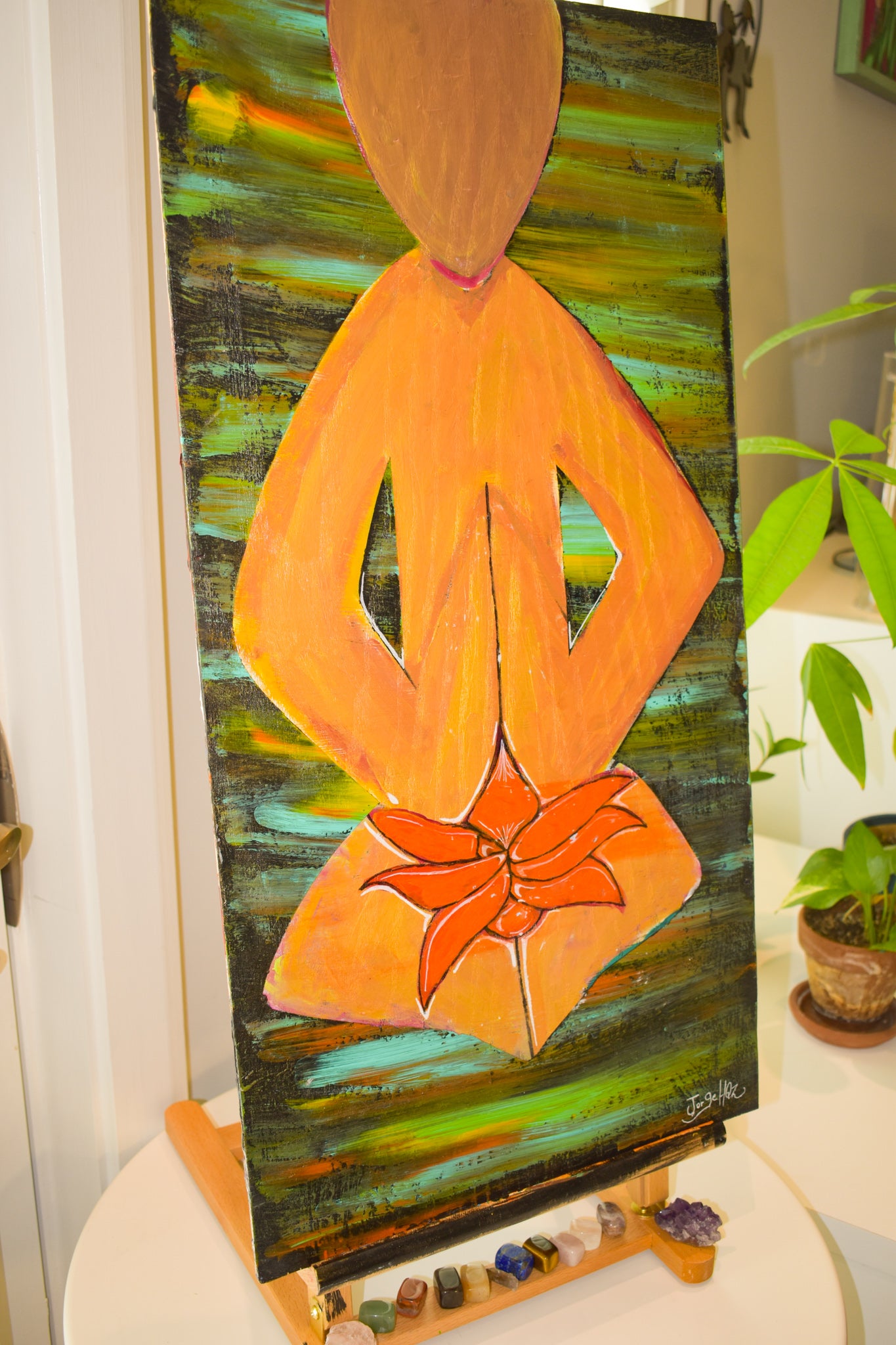 14" x 24" Painting La Dicha Bliss-Jorge Henriquez Art